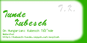 tunde kubesch business card